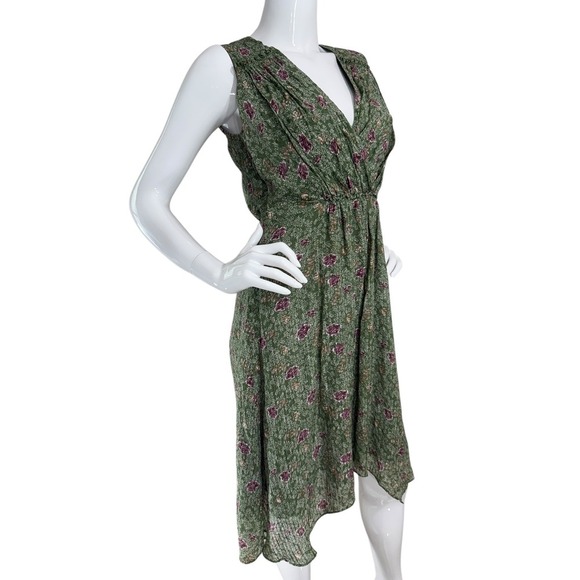 VTG Y2K Silk Handkerchief Hem Floral Dress Sz 0 Fairy Feminine Romantic - Picture 7 of 15